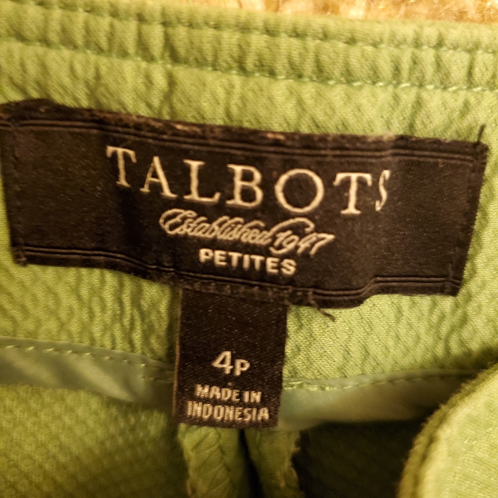 Talbots petites crop pant lime green size 4p - Picture 5 of 12